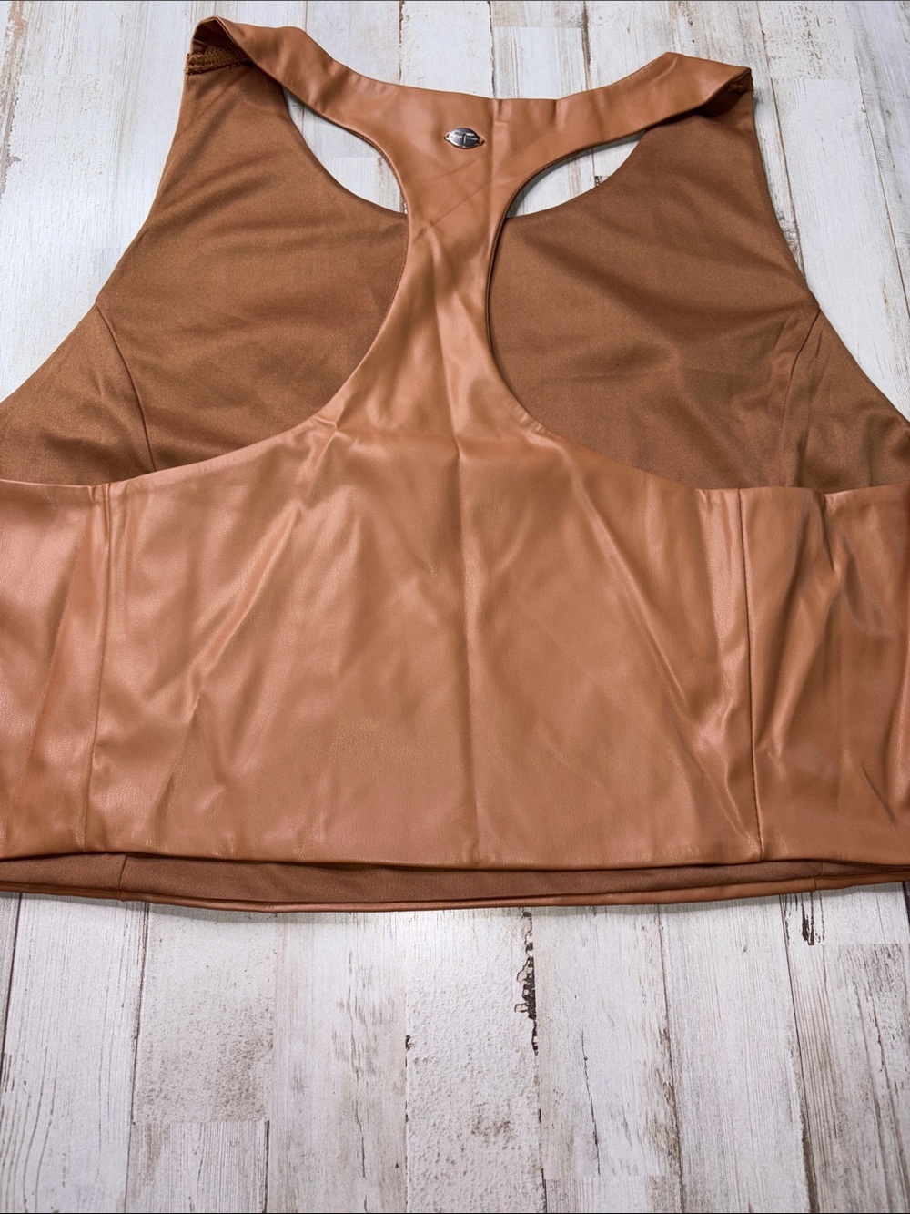 Tarhari Sport Faux Leather Racerback Bralette - Brown Size 3X NWT - Picture 11 of 12